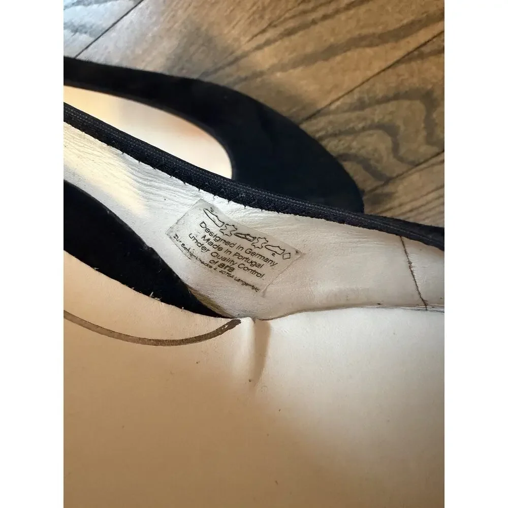 Ara Black Block Heel Pumps Suede size US Sz 10 style NEW